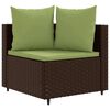 vidaXL 5 Piece Garden Sofa Set with Cushions Brown Poly Rattan