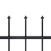 vidaXL Garden Fence with Spear Top Steel 1.8 m Black