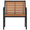 vidaXL Garden Chairs 2 pcs Steel and WPC Black and Brown