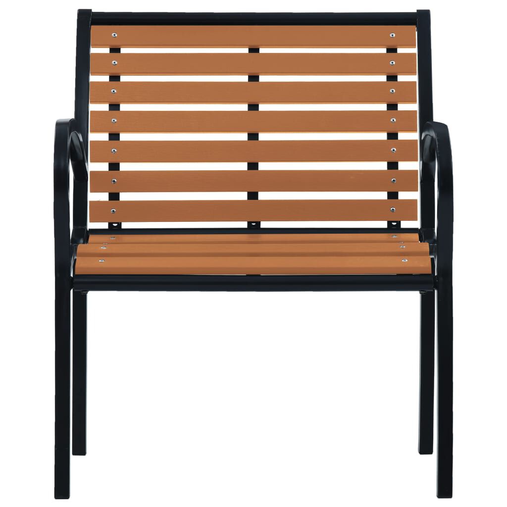 vidaXL Garden Chairs 2 pcs Steel and WPC Black and Brown
