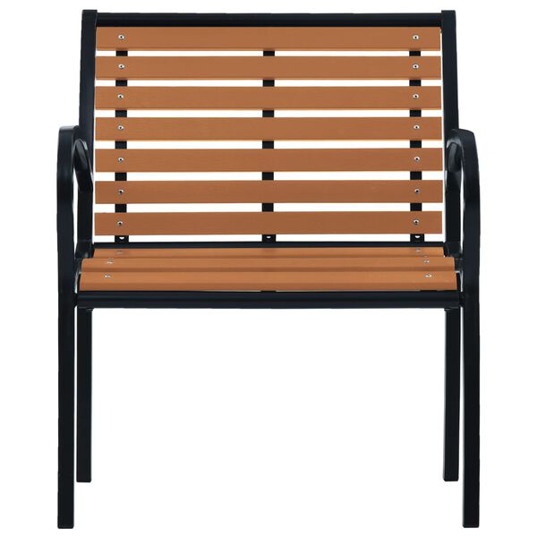 vidaXL Garden Chairs 2 pcs Steel and WPC Black and Brown
