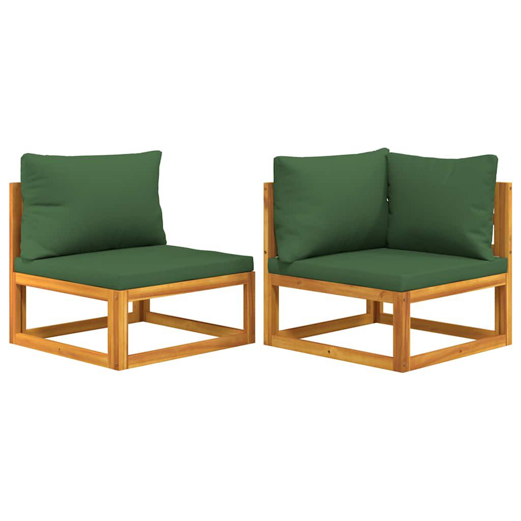 vidaXL 2 Piece Garden Sofa Set with Cushions Solid Wood Acacia