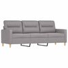 vidaXL 3-Seater Sofa with Footstool Light Grey 180 cm Fabric