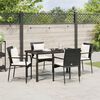 vidaXL Garden Dining Set with Cushion 5 pcs Black Poly Rattan