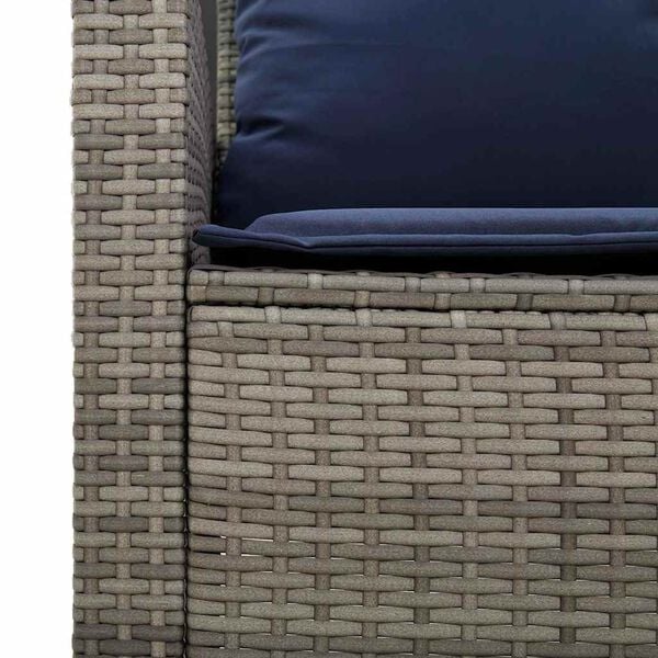 vidaXL 4 Piece Garden Sofa Set with Cushions Grey Poly Rattan