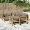 vidaXL 10 Piece Garden Lounge Set with Taupe Cushions Bamboo