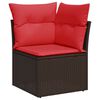 vidaXL Garden Sofa with Cushion Brown 62 x 62 x 69cm Poly Rattan