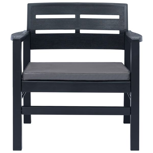 vidaXL 4 Piece Outdoor Lounge Set Plastic Anthracite
