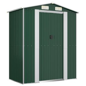 vidaXL Garden Shed Green 192x108x223 cm Galvanised Steel