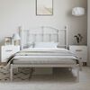 vidaXL Metal Bed Frame without Mattress with Headboard White 100x200cm