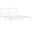 vidaXL Metal Bed Frame without Mattress with Headboard White 150x200cm