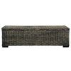 vidaXL Storage Box 120 cm Black Kubu Rattan and Solid Mango Wood