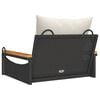 vidaXL Swing Bench with Cushions Black 63x62x40 cm Poly Rattan