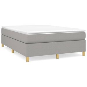 vidaXL Box Spring Bed Frame Light Grey Queen Fabric (US Only)