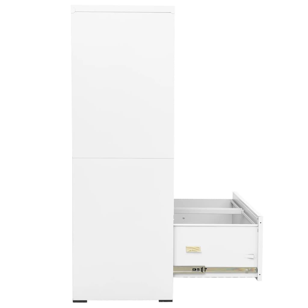vidaXL Filing Cabinet White 90x46x134 cm Steel