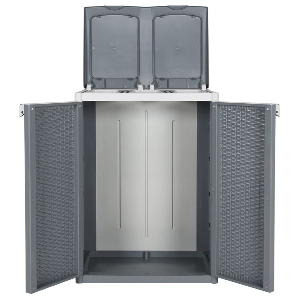 vidaXL Trash Bin with 2 Doors Grey 65x45x88 cm PP