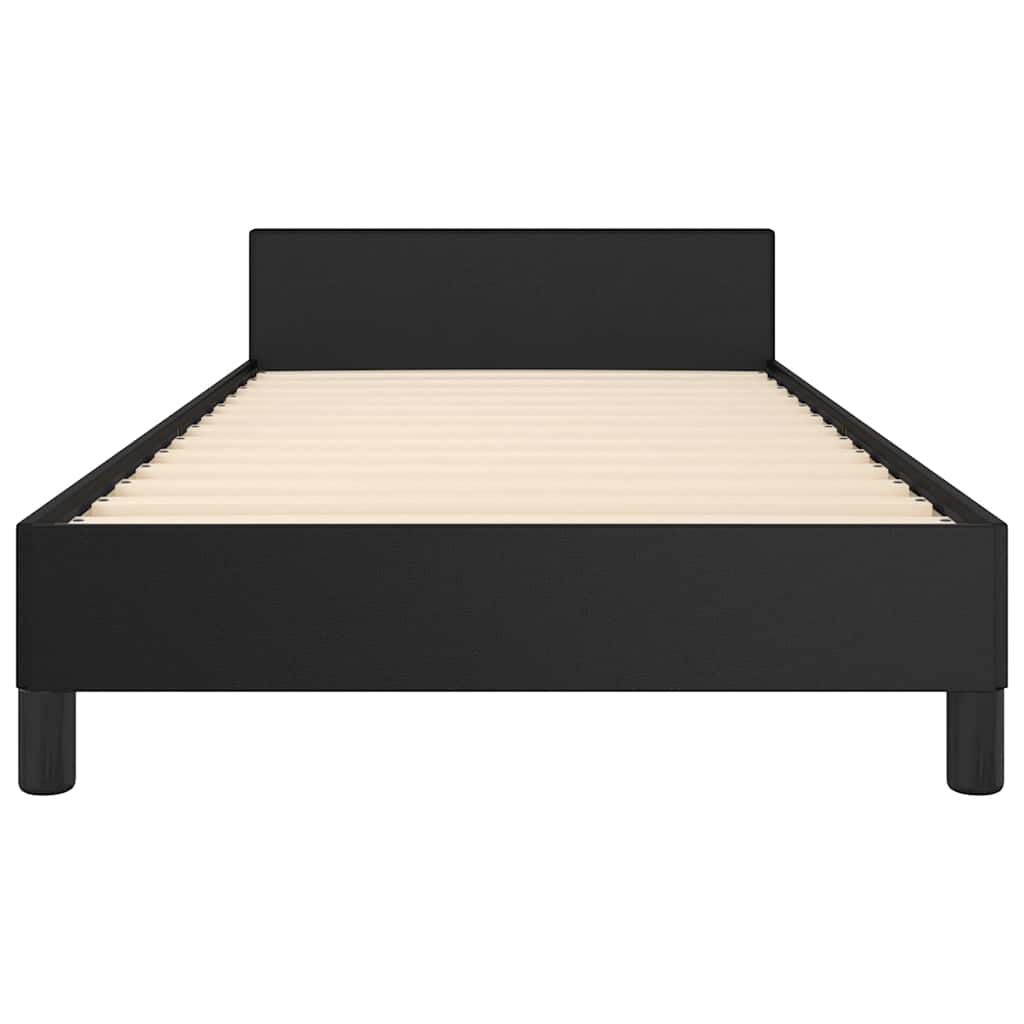 vidaXL Bed Frame without Mattress Black Twin Faux Leather