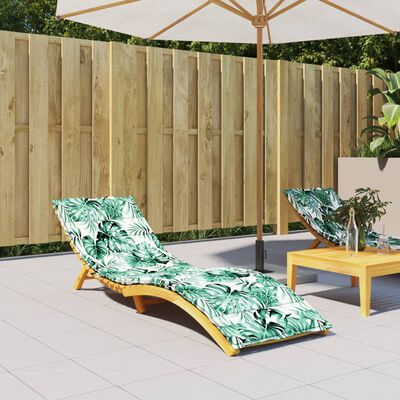vidaXL Sun Lounger Cushion Leaf Pattern Oxford Fabric