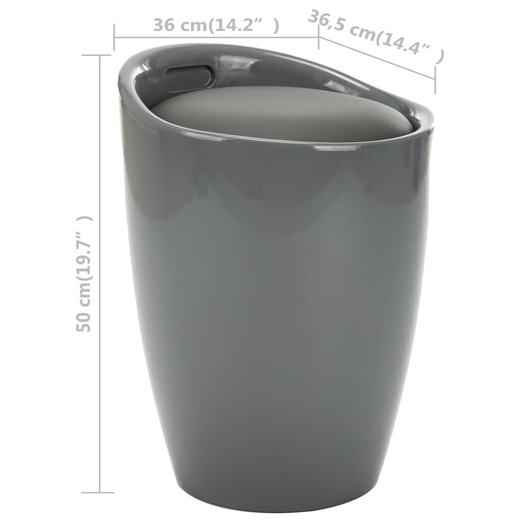 vidaXL Storage Stool Grey Faux Leather