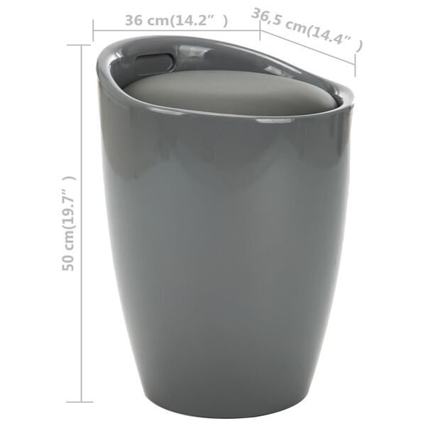 vidaXL Storage Stool Grey Faux Leather