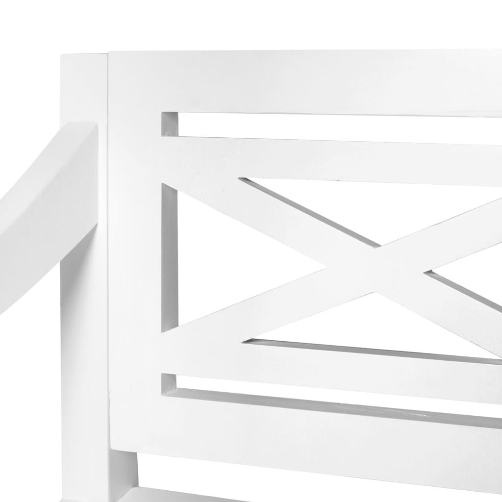 vidaXL Batavia Bench 98 cm Solid Mahogany Wood White