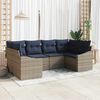 vidaXL Sofa Set with Cushion 6 pcs Grey Poly Rattan