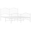vidaXL Metal Bed Frame without Mattress with Footboard White 150x200cm