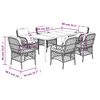 vidaXL 7 Piece Garden Dining Set with Cushions Brown Poly Rattan
