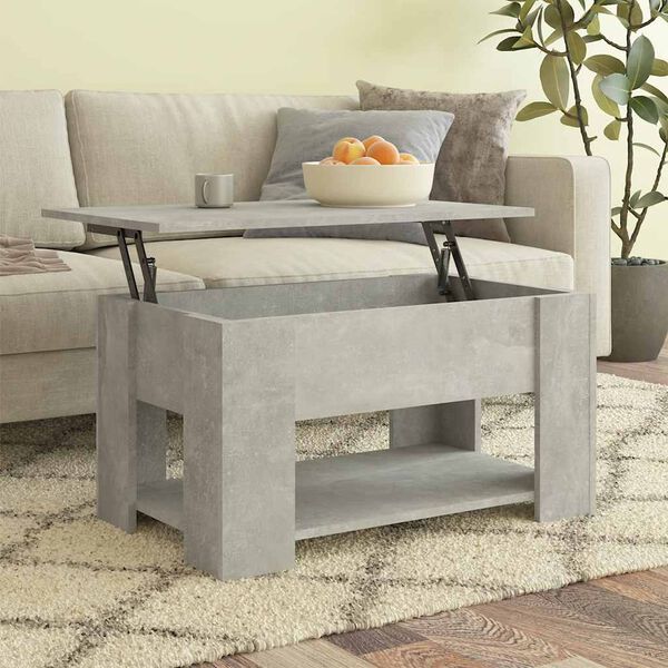 vidaXL Coffee Table Concrete Grey 79x49x41 cm Engineered Wood