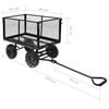 vidaXL Garden Hand Trolley Black 350 kg
