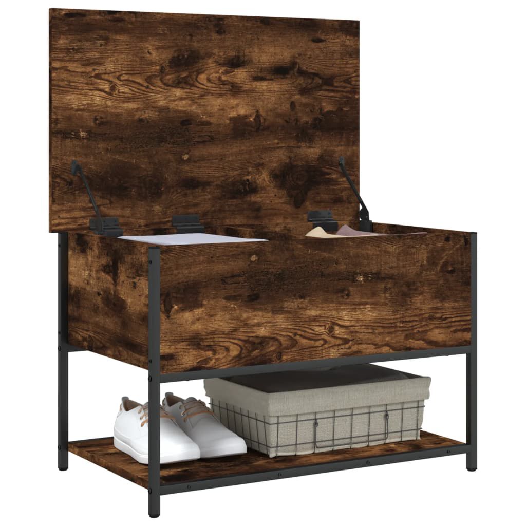 vidaXL Storage Bench Smoked Oak 70x42.5x47 cm Engineered Wood