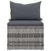vidaXL Garden Middle Sofas with Cushions 2 pcs Grey Poly Rattan