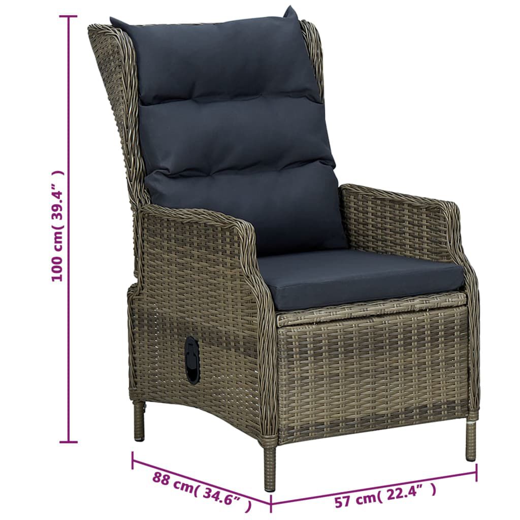 vidaXL 5 Piece Garden Dining Set Brown