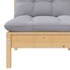 vidaXL 3 Piece Garden Lounge Set with Grey Cushions Solid Pinewood