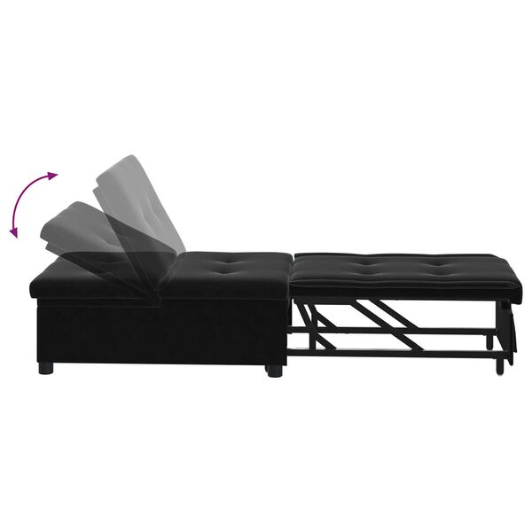 vidaXL Sofa Bed 3-in-1 Pull-Out Black Velvet