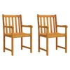 vidaXL Garden chairs 2 pcs Natural Solid Acacia Wood