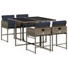 vidaXL 9 Piece Garden Dining Set with Cushions Grey Poly Rattan