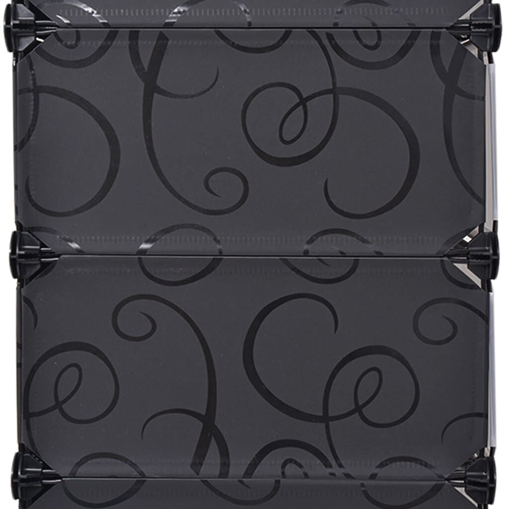 vidaXL Interlocking Shoe Organiser with 10 Compartments Black