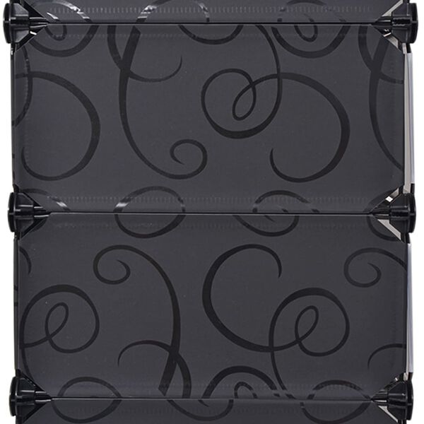 vidaXL Interlocking Shoe Organiser with 10 Compartments Black