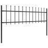 vidaXL Garden Fence Woerden with Spear Top Steel 181x60 cm Black