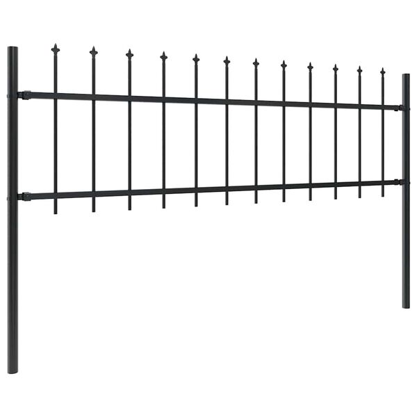 vidaXL Garden Fence Woerden with Spear Top Steel 181x60 cm Black