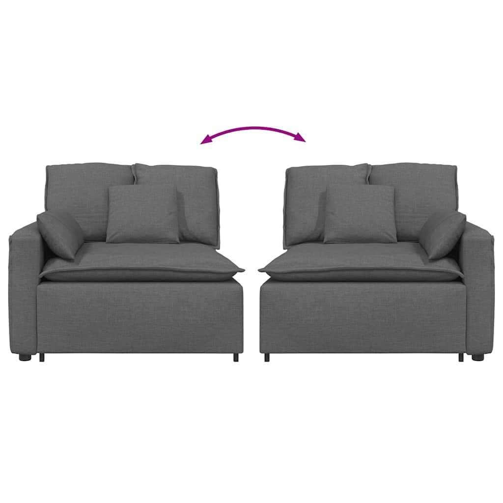 vidaXL Modular Sofa Armrest End Module with Cushions Dark Grey 100 cm