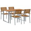 vidaXL 5 Piece Garden Dining Set Solid Wood Acacia and Metal