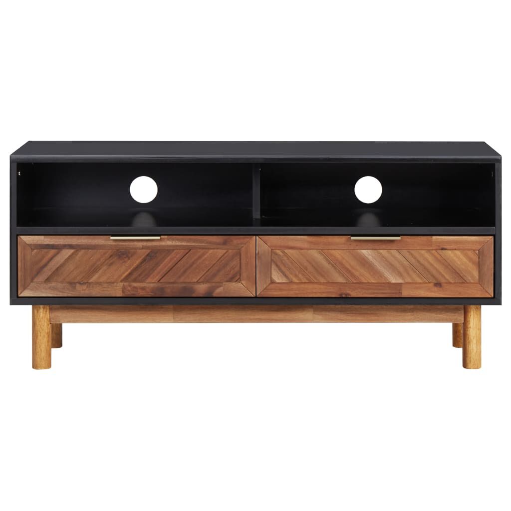 vidaXL TV Cabinet 100x35x45 cm Solid Acacia Wood and MDF