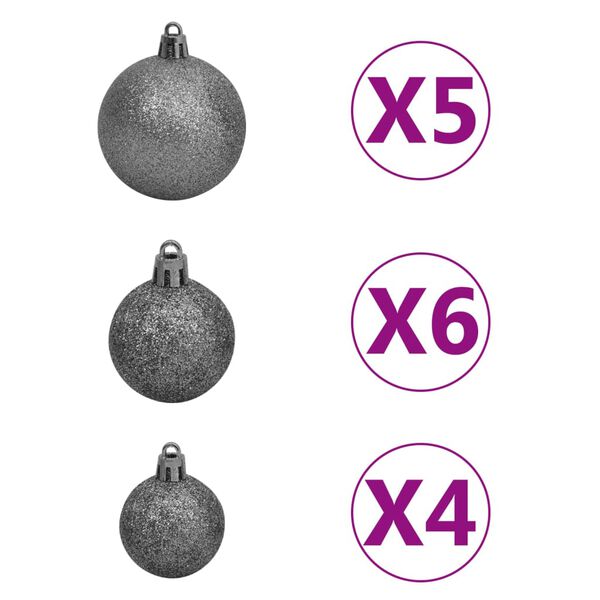 vidaXL Christmas Garland with LEDs&Ball Set Green 10 m PVC