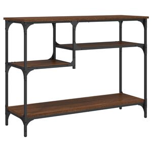 vidaXL Console Table with Shelves Brown Oak 100x35x75 cm