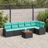 vidaXL Garden Sofa Set 7 pcs Black and turquoise