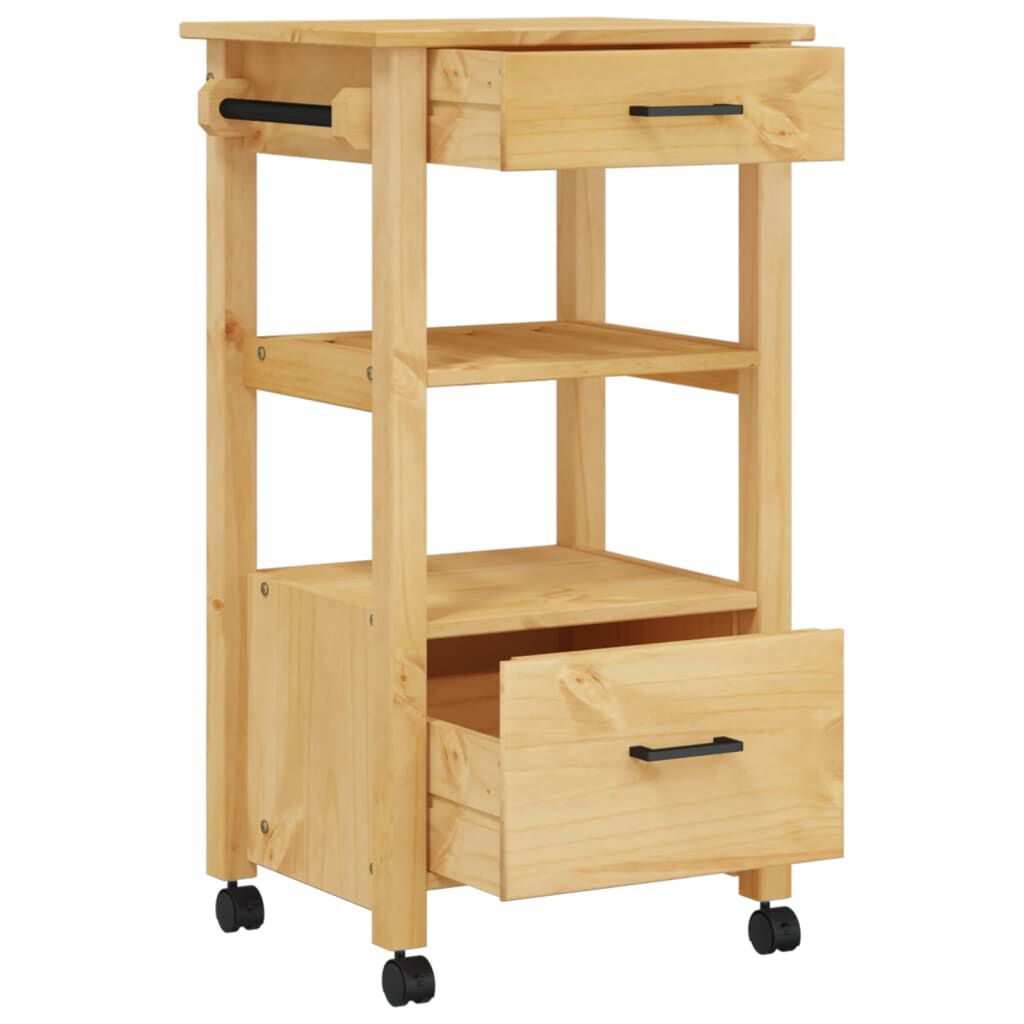 vidaXL Kitchen Trolley MONZA 48x40x90 cm Solid Wood Pine