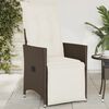 vidaXL Reclining Garden Chair with Cushions Brown Poly Rattan