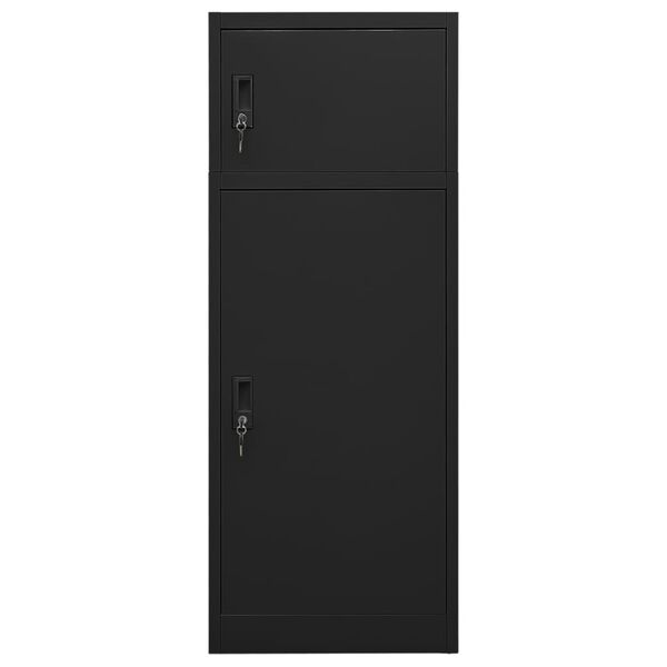 vidaXL Saddle Cabinet Black 53x53x140 cm Steel
